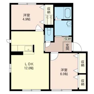 プレザントハイムA【1階】の間取り