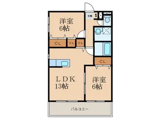 グリーンヒルズ葛原【3階】の間取り