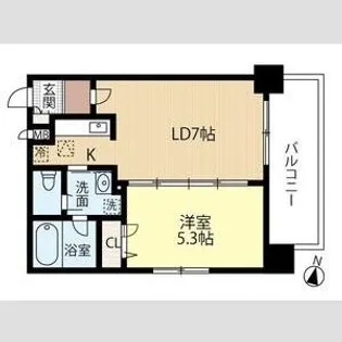 アルファスクエア大通西17【5階】の間取り