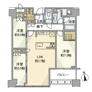 白金ザ・スカイ東棟【41階】の間取り