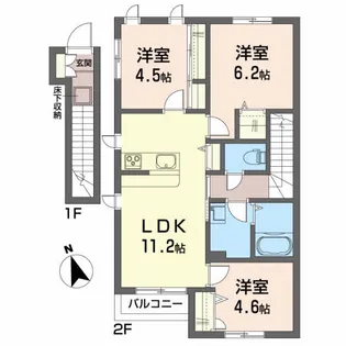 シャーメゾン堀西【2階】の間取り