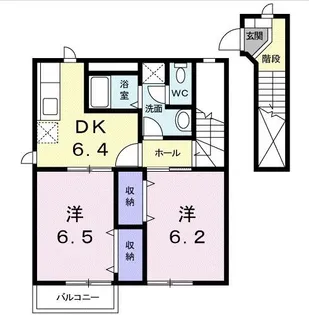 ハピネスヒルA【2階】の間取り