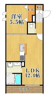 アストールII【1階】の間取り