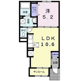 クラール東村 A【1階】の間取り