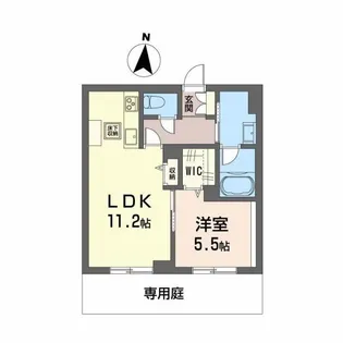 レーベンエイトII【1階】の間取り