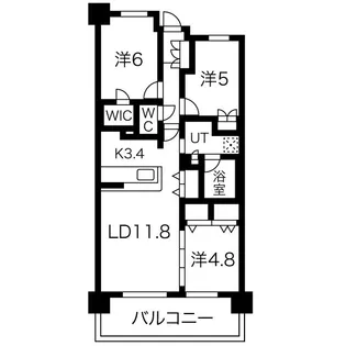 プラウドタワー仙台晩翠通セントラル【7階】の間取り