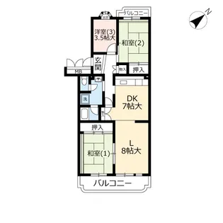 URグリーンメゾン平戸【2階】の間取り