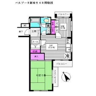 ベルゾーネ新ゆり【3階】の間取り