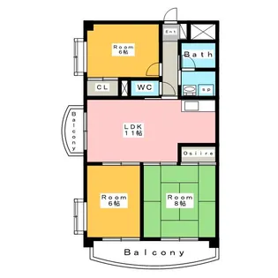 パークサイド神谷【2階】の間取り