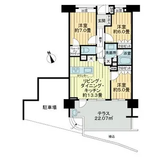 ライオンズ千葉寺ステーションフロントレジデンス【1階】の間取り