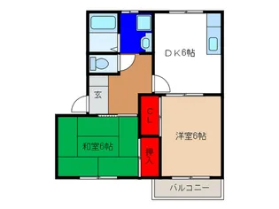 ハイツヘリテ-ジD棟【2階】の間取り