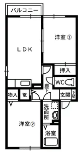 ハイツシリウスB【1階】の間取り