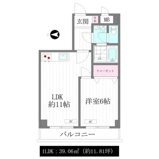日興パレス南麻布第2【3階】の間取り