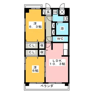レフィナード【2階】の間取り
