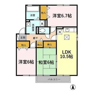 アビテ明日花 A棟【1階】の間取り