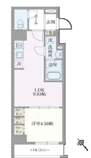ベルエスパス箱崎【6階】の間取り