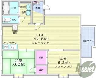 ビレッジ・ディナA【1階】の間取り