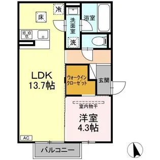 パルミエ III【1階】の間取り