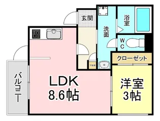 calm下曽根【2階】の間取り