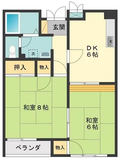 グリーンハイツB棟【2階】の間取り