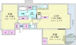 D'クラディア大通【4階】の間取り