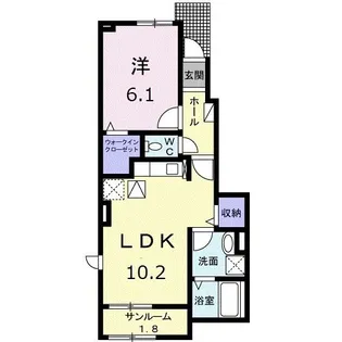 サンライズD【1階】の間取り