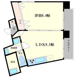 HERBE西長堀【5階】の間取り