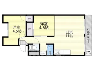 コーポ桃山【4階】の間取り