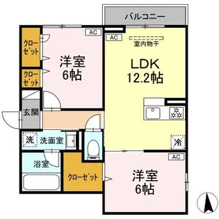 セレスティア鹿浜【2階】の間取り
