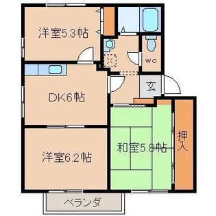 わかばビレッジD【2階】の間取り