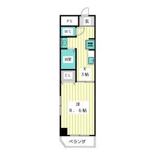 ヒルズヤマザト【6階】の間取り