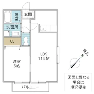 サンビレッジマスイ A【1階】の間取り