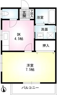 メイプル中野島【1階】の間取り