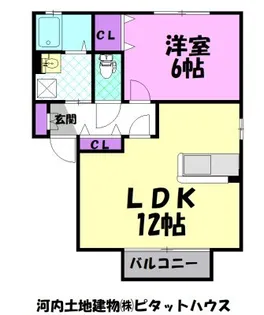 シーダーコート B【1階】の間取り