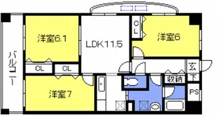 スカイアーバン戸田公園【12階】の間取り