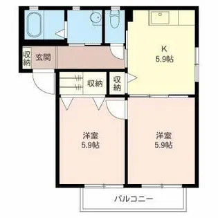 グリーンヒルズ D【1階】の間取り