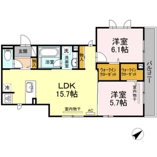 リベラII【1階】の間取り