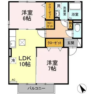 コンフォートハイツ B棟【1階】の間取り