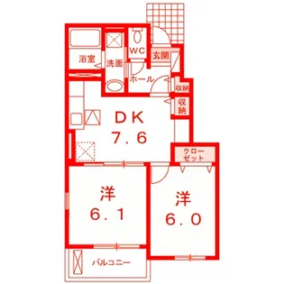 カルムデーア【1階】の間取り