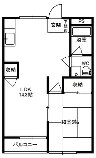 高山ハイツNo.1【2階】の間取り