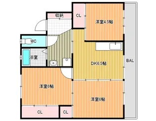 ヴィラナリー御所2号棟【4階】の間取り