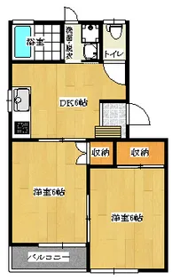 メゾンアムールII 2-C【2階】の間取り
