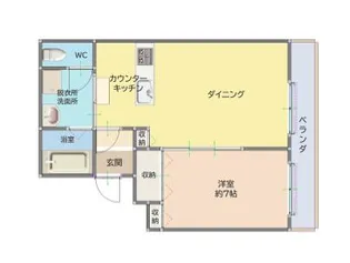 ベルメゾン方木田D【1階】の間取り