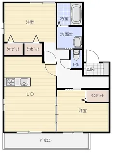 愛知県西尾市中畑町向野【アパート】の間取り