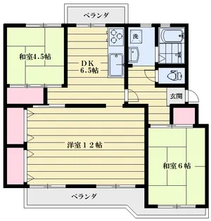 町田ハイツB-1号棟【4階】の間取り