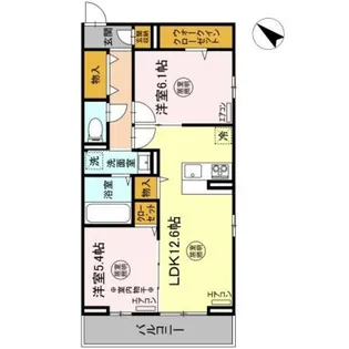 アレクシス【2階】の間取り