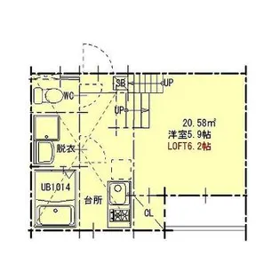 HUMMING LIFE中村区役所(ハミングライフ)【2階】の間取り