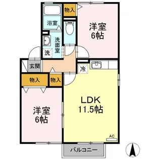 パストラル八幡 A【2階】の間取り