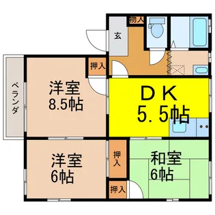 スパニッシュガーデンD【2階】の間取り