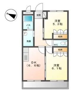 コンフォールII【1階】の間取り